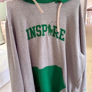 Ralph Lauren Gray and Green Hoodie